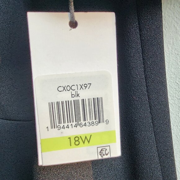 NWT Calvin Klein Black Flutter Sleeve Sheath Dress Size 18W - Picture 8 of 16